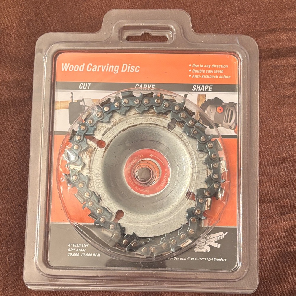 Wood Carving Disc with Chain